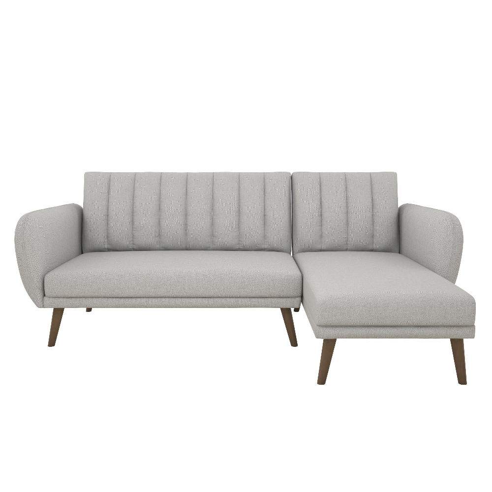 Brittan Fabric Corner 3 Seater Sofa In Grey