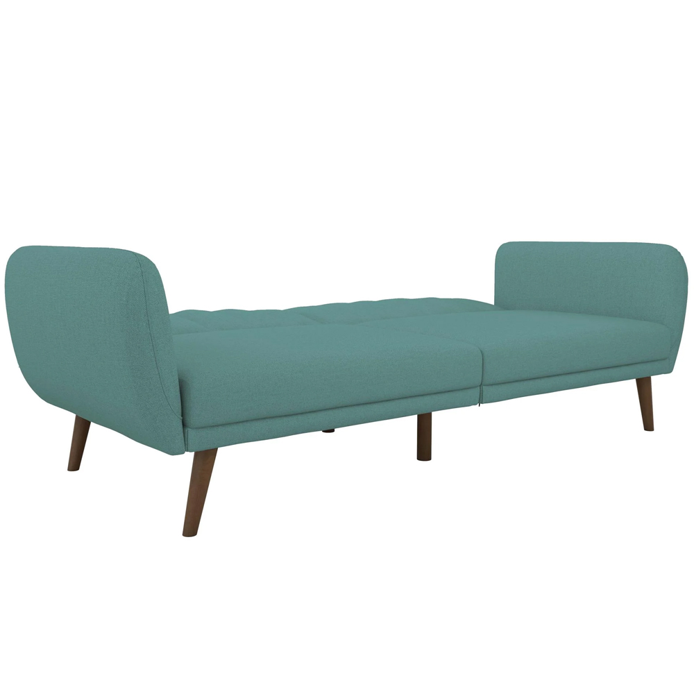 Brittan Fabric Sofa Bed With Wooden Legs In Light Blue