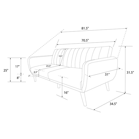 Brittan Linen Sofa Bed With Wooden Legs In Dark Grey_9