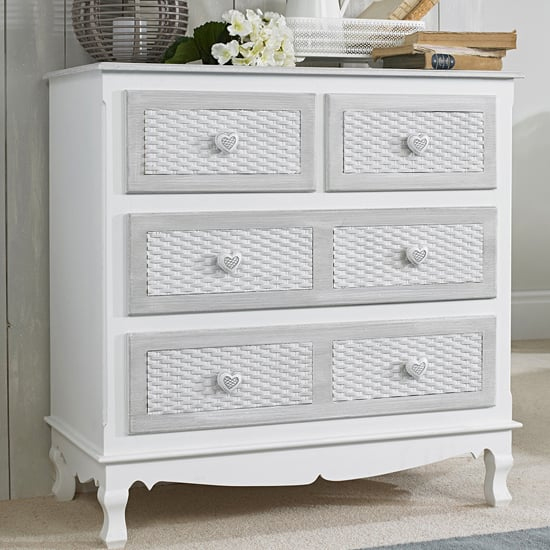 Brittan Wooden Chest Of 4 Drawers In White And Grey_1