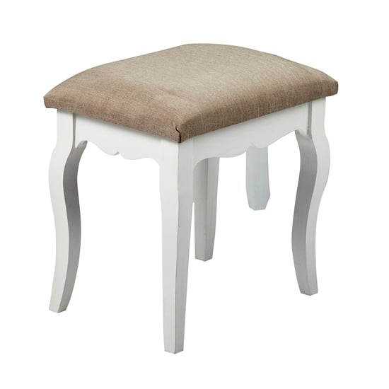 Blackrod Wooden Dressing Stool In White And Grey_1