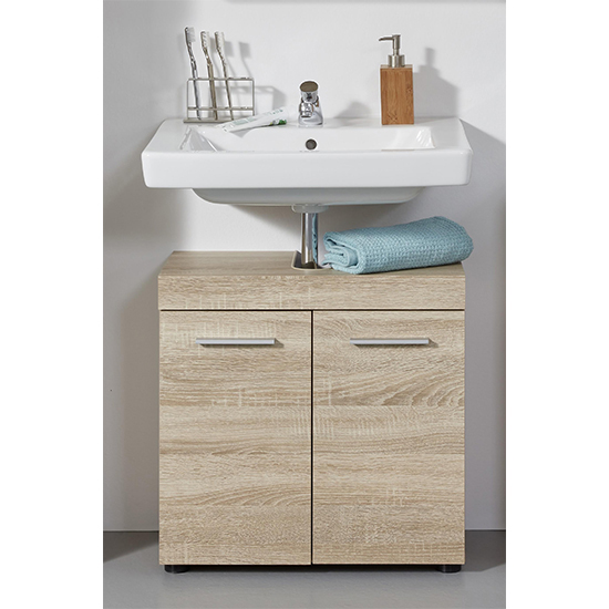 Britton LED Bathroom Furniture Set 10 In Sagerau Light Oak Furniture