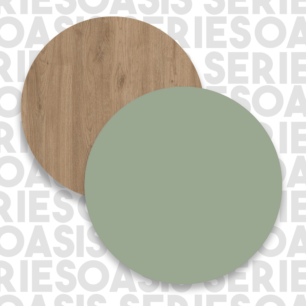 Brivon Wooden Hallway Furniture with 2 Green Doors in Oak