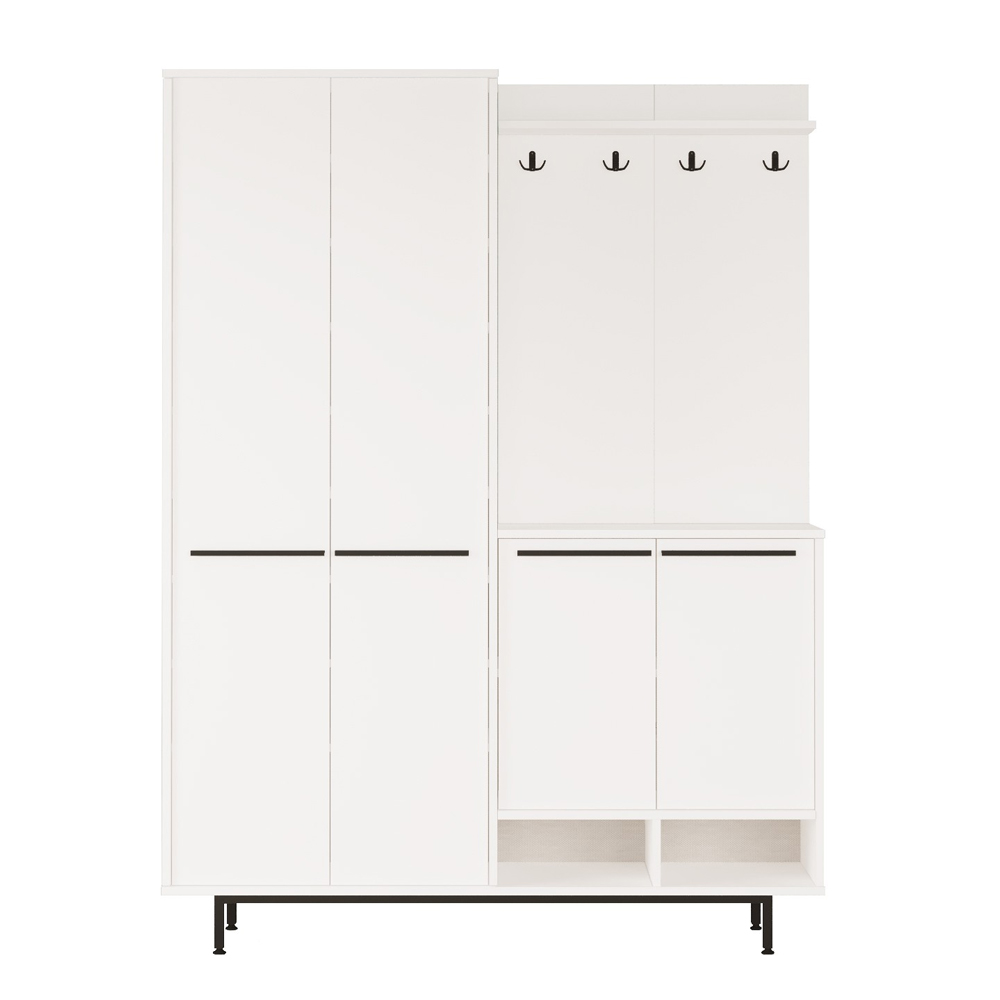 Brivon Wooden Hallway Furniture with 4 Doors in White