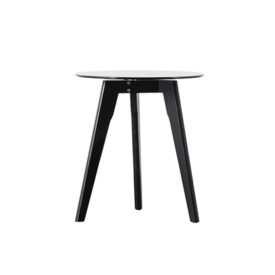 Brix Round Smoked Glass Top Side Table With Black Legs_2