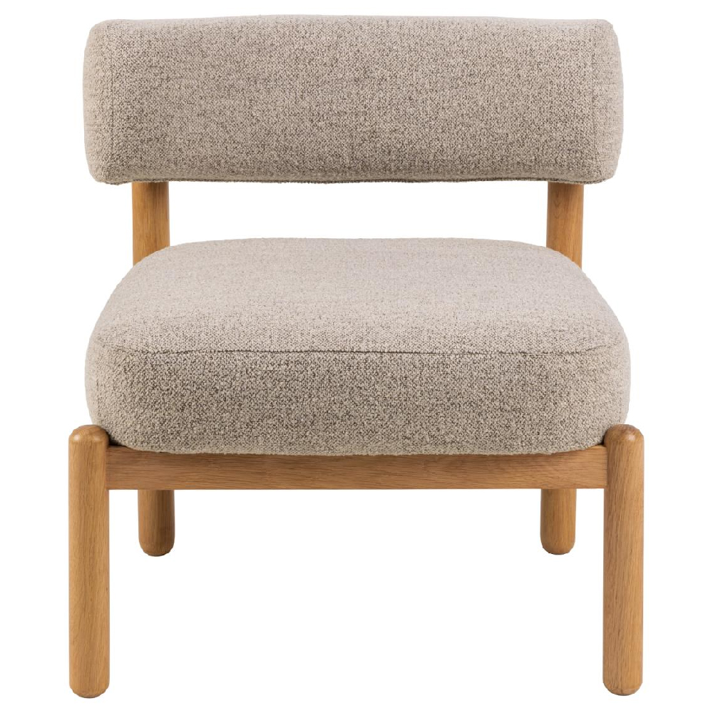 Brixton Fabric Lounge Chair With Wooden Frame In Beige