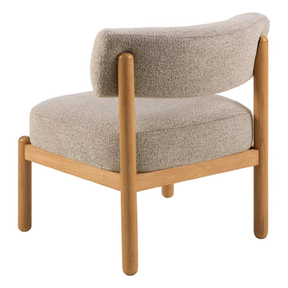 Brixton Fabric Lounge Chair With Wooden Frame In Beige