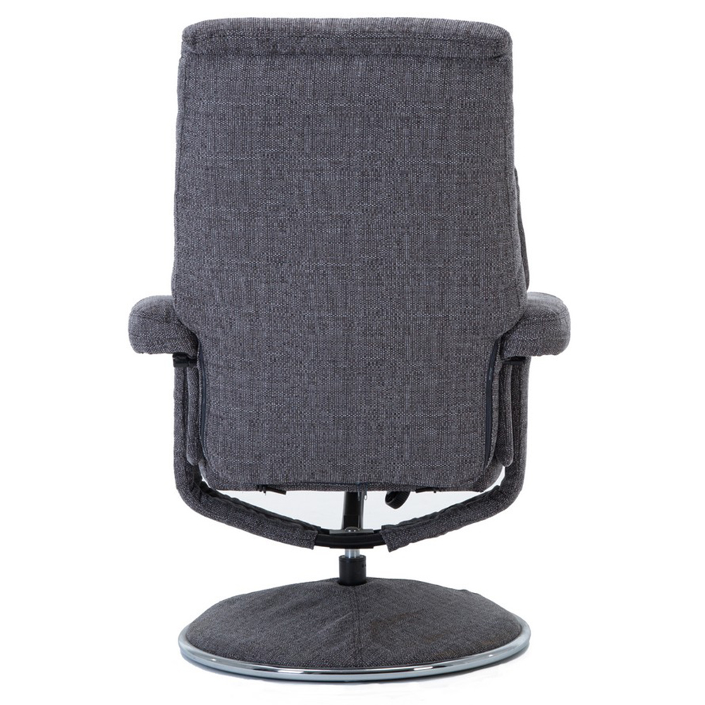 Brixton Fabric Recliner Chair With Stool In Lisbon Grey