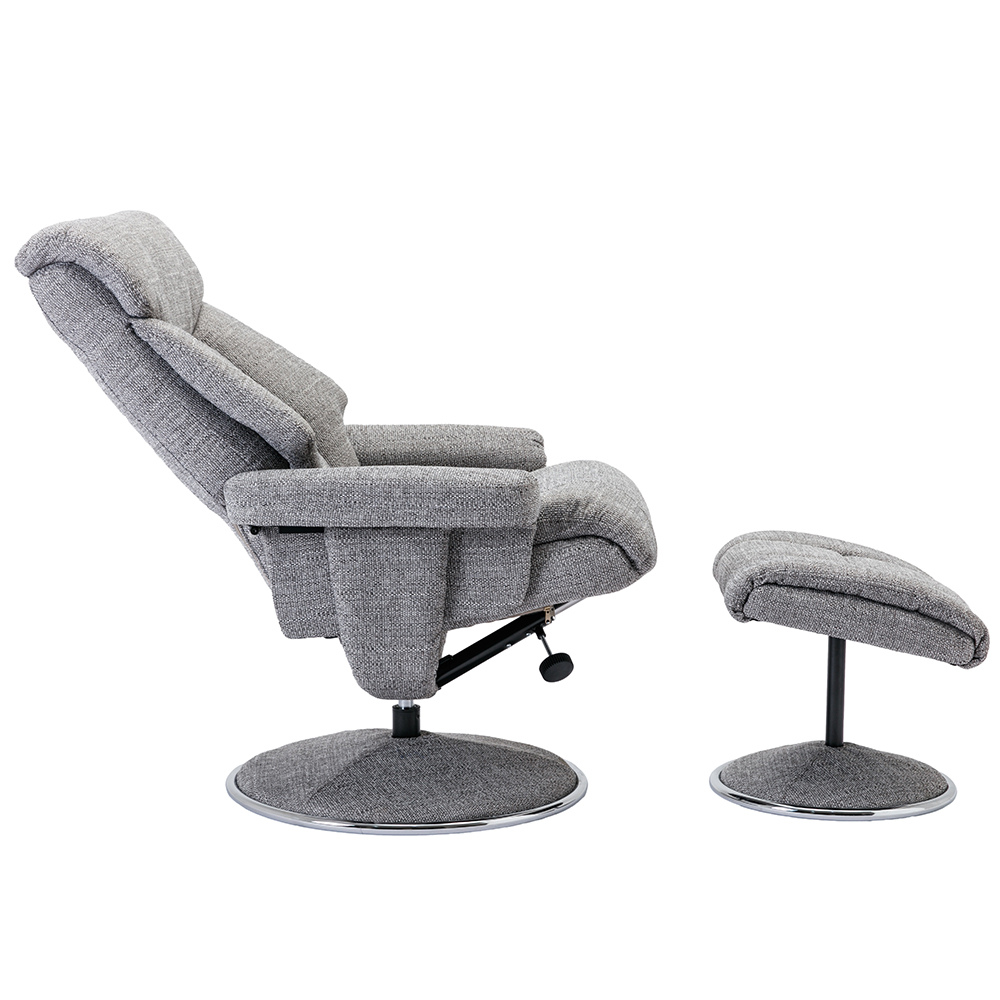 Brixton Fabric Recliner Chair With Stool In Lisbon Rock