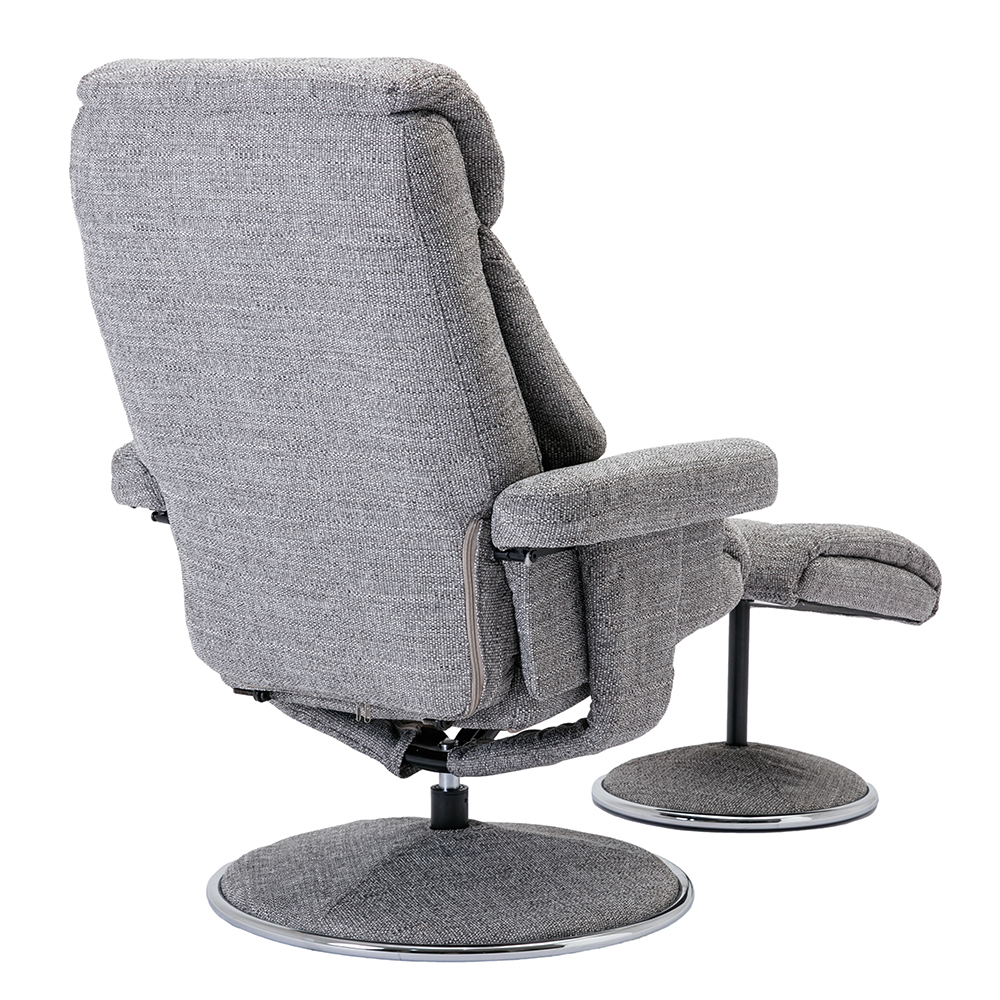 Brixton Fabric Recliner Chair With Stool In Lisbon Rock