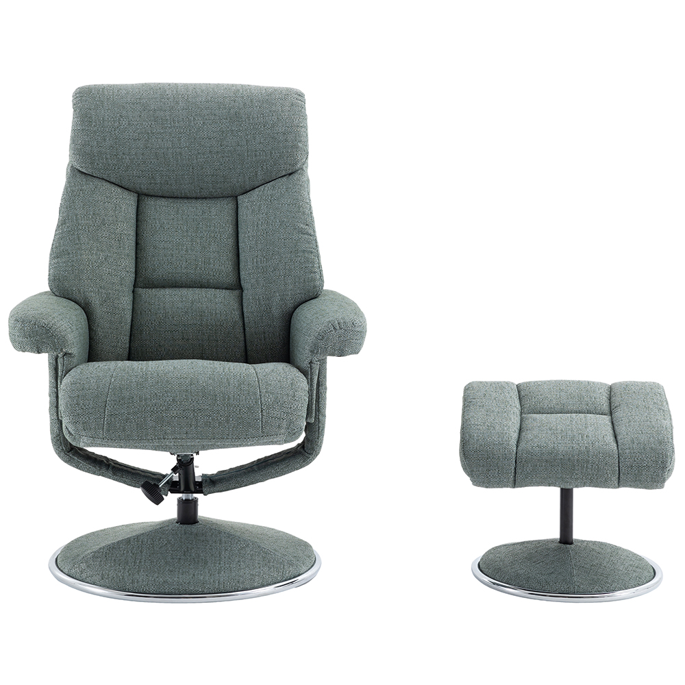 Brixton Fabric Recliner Chair With Stool In Lisbon Teal