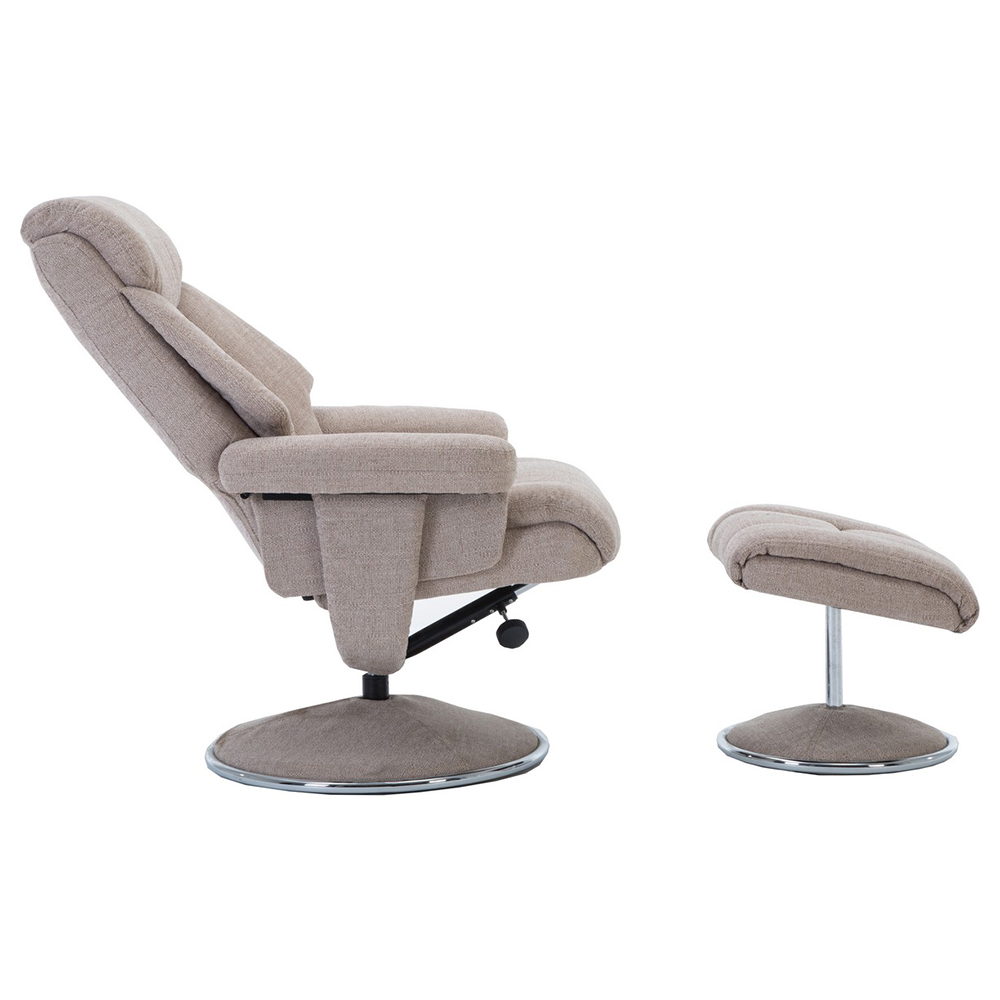 Brixton Fabric Recliner Chair With Stool In Lisbon Wheat