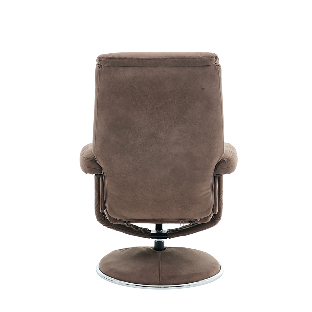 Brixton Fabric Swivel Recliner Chair with Footstool in Fawn