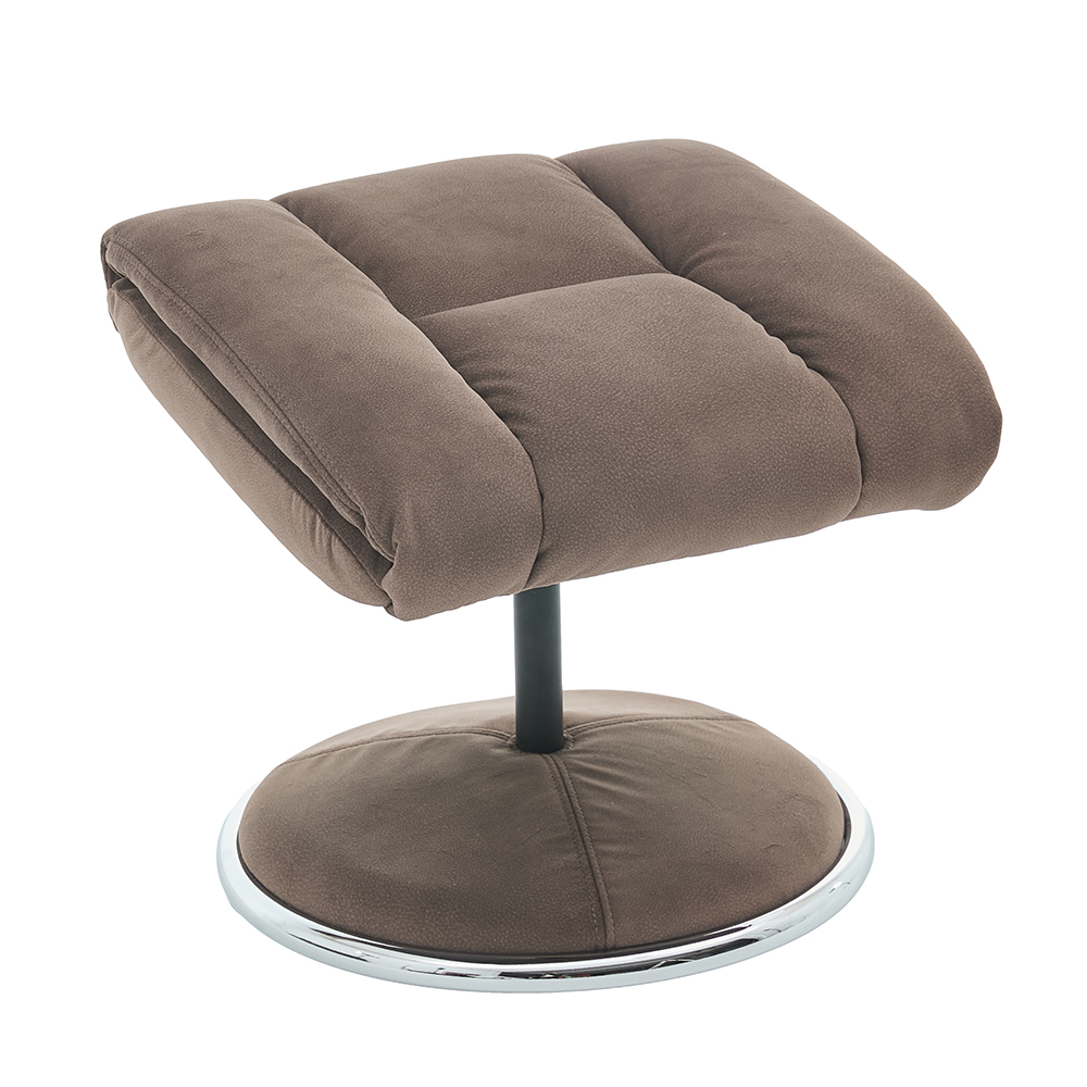 Brixton Fabric Swivel Recliner Chair with Footstool in Fawn