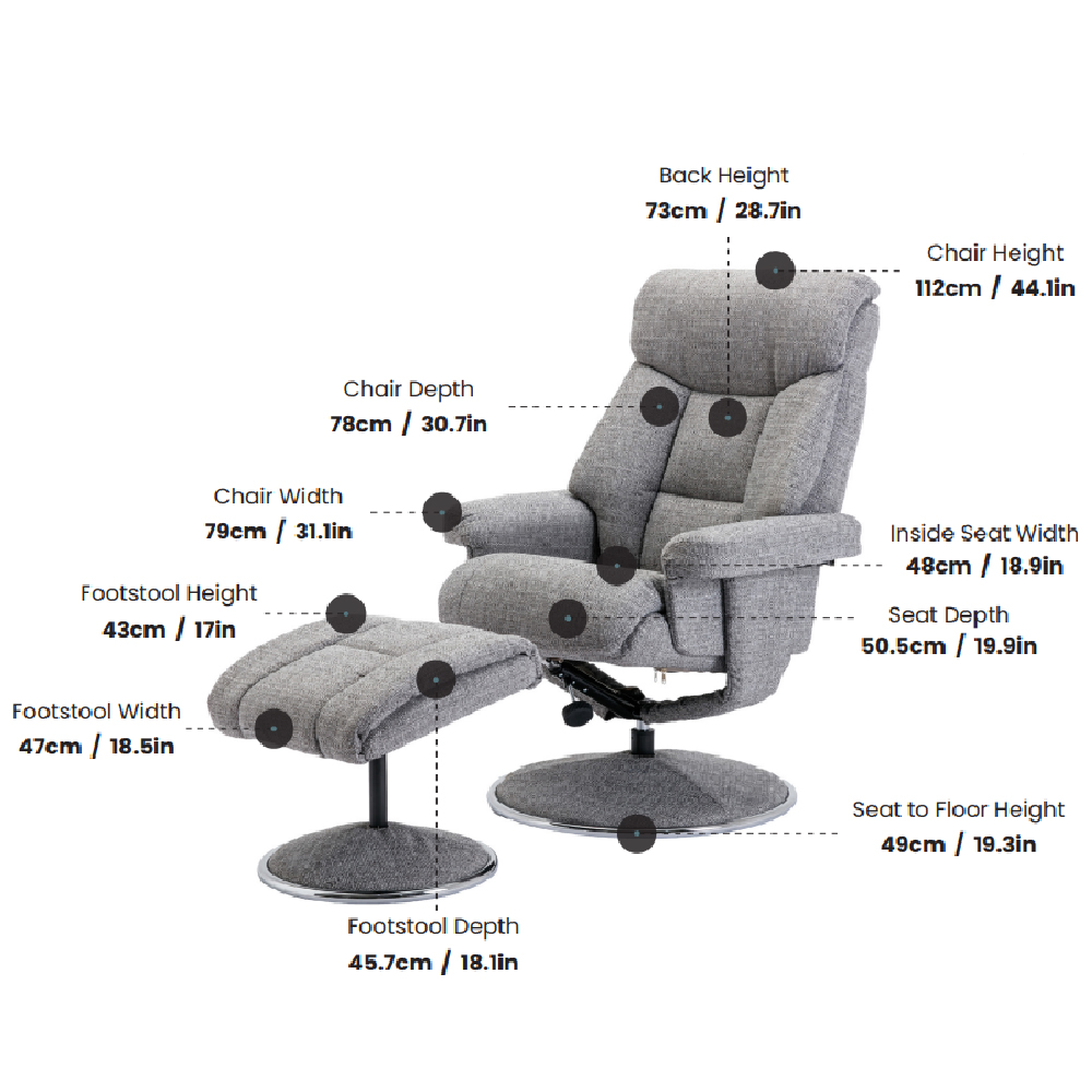 Brixton Faux Leather Recliner Chair With Stool In Chinder