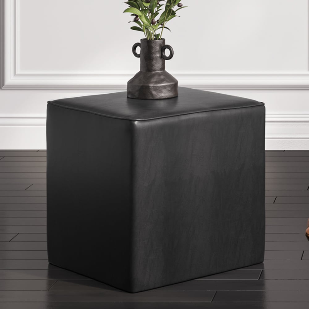 Read more about Brixton square pu leather side table in black