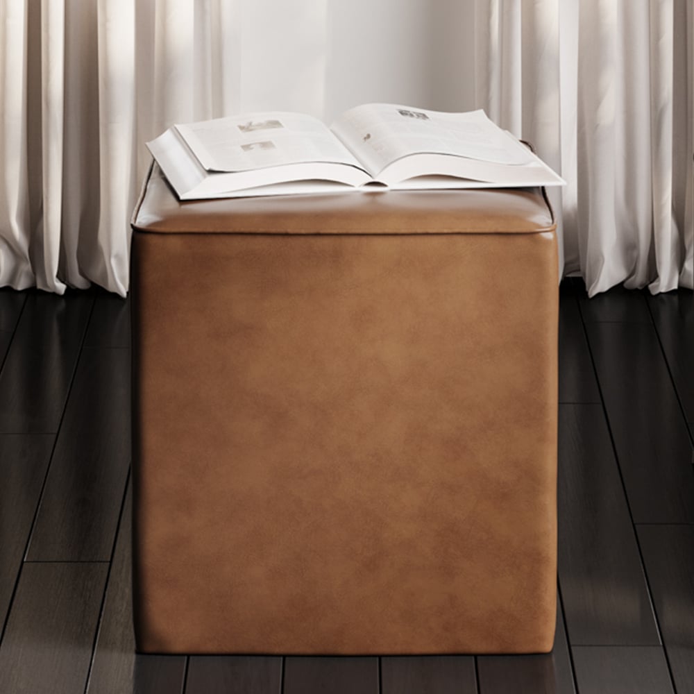 Read more about Brixton square pu leather side table in tan