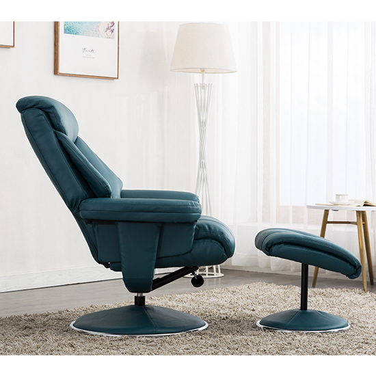 Brixton Plush Swivel Recliner Chair With Footstool In Lagoon_4