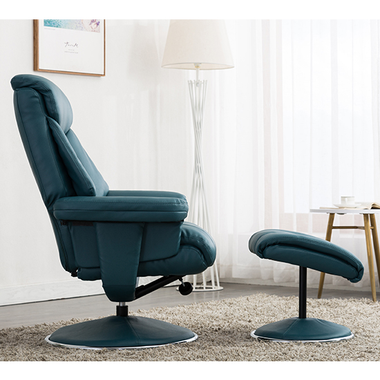 Brixton Plush Swivel Recliner Chair With Footstool In Lagoon_5