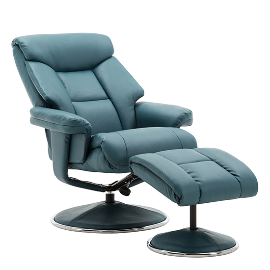 Brixton Plush Swivel Recliner Chair With Footstool In Lagoon_8
