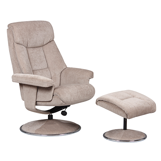 Brixton Fabric Swivel Recliner Chair With Footstool In Mist_3
