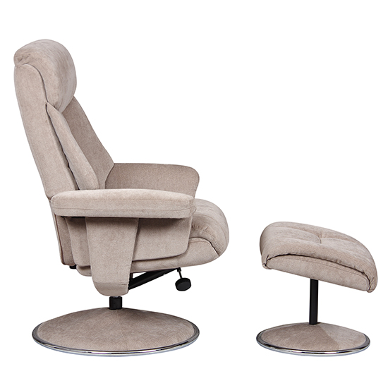 Brixton Fabric Swivel Recliner Chair With Footstool In Mist_5
