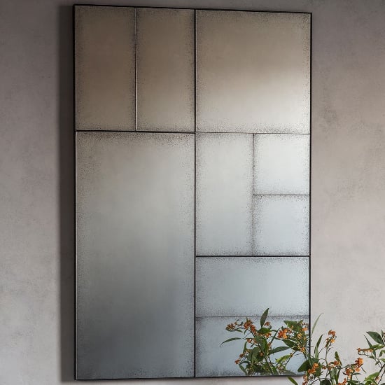 Read more about Broad rectangular wall bedroom mirror in antique
