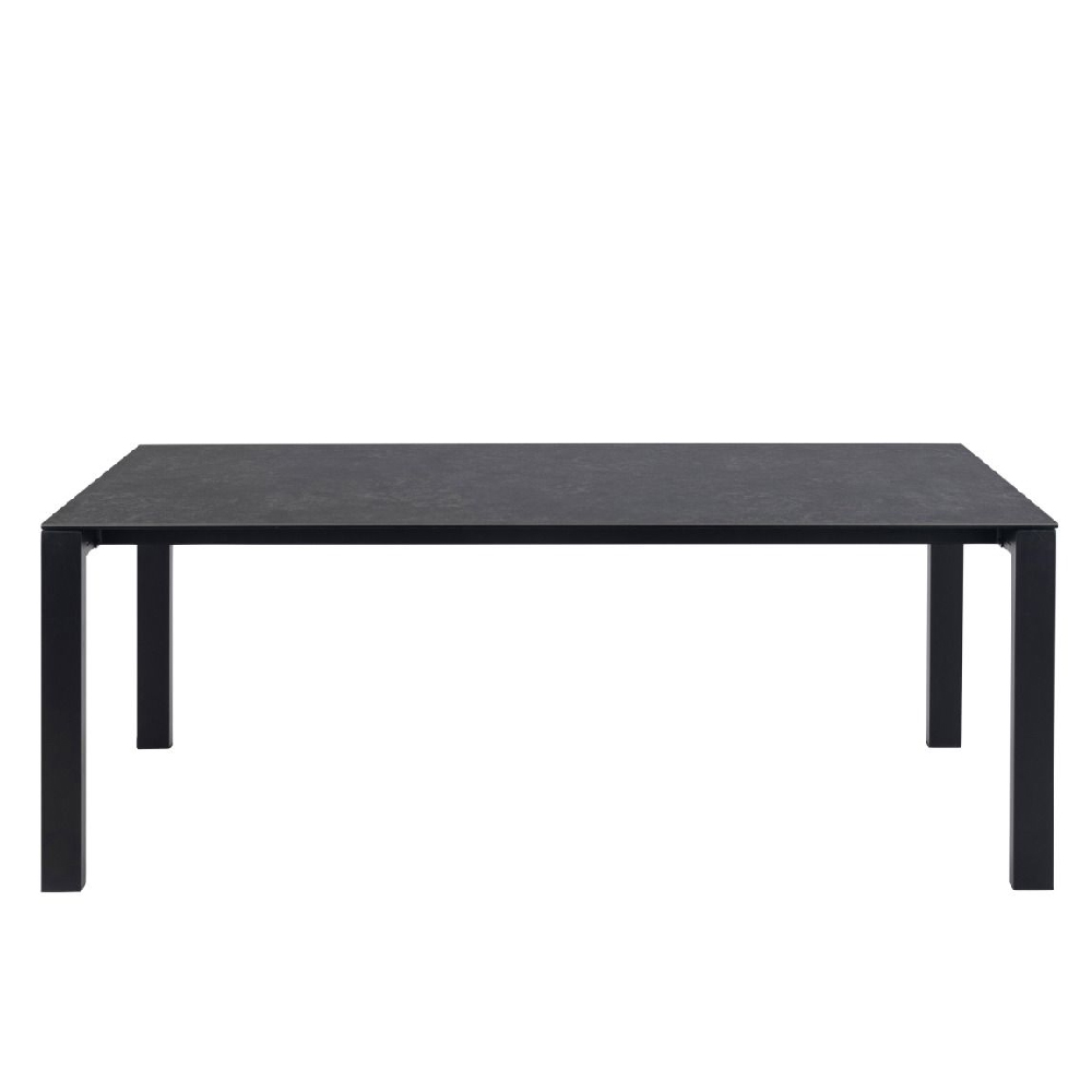 Brockport Ceramic Glass Dining Table Rectangular In Black