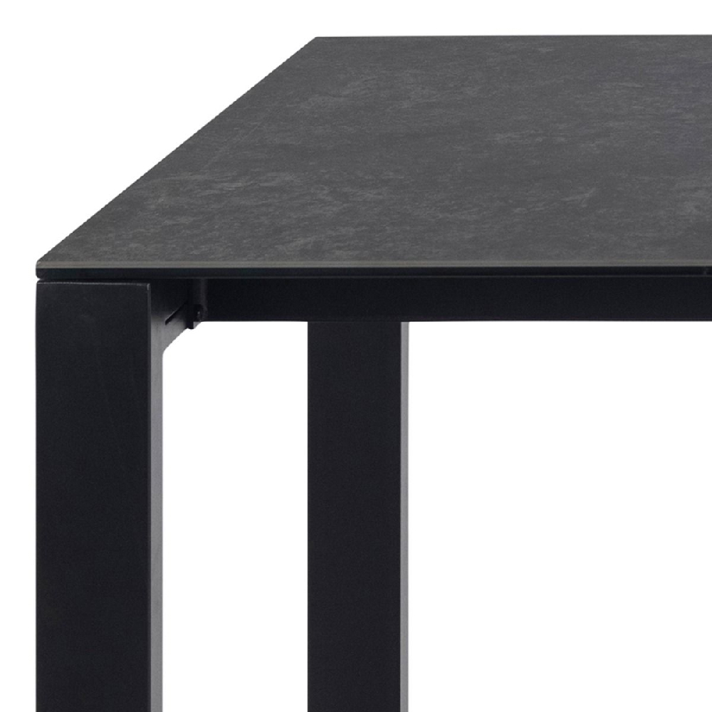 Brockport Ceramic Glass Dining Table Rectangular In Black
