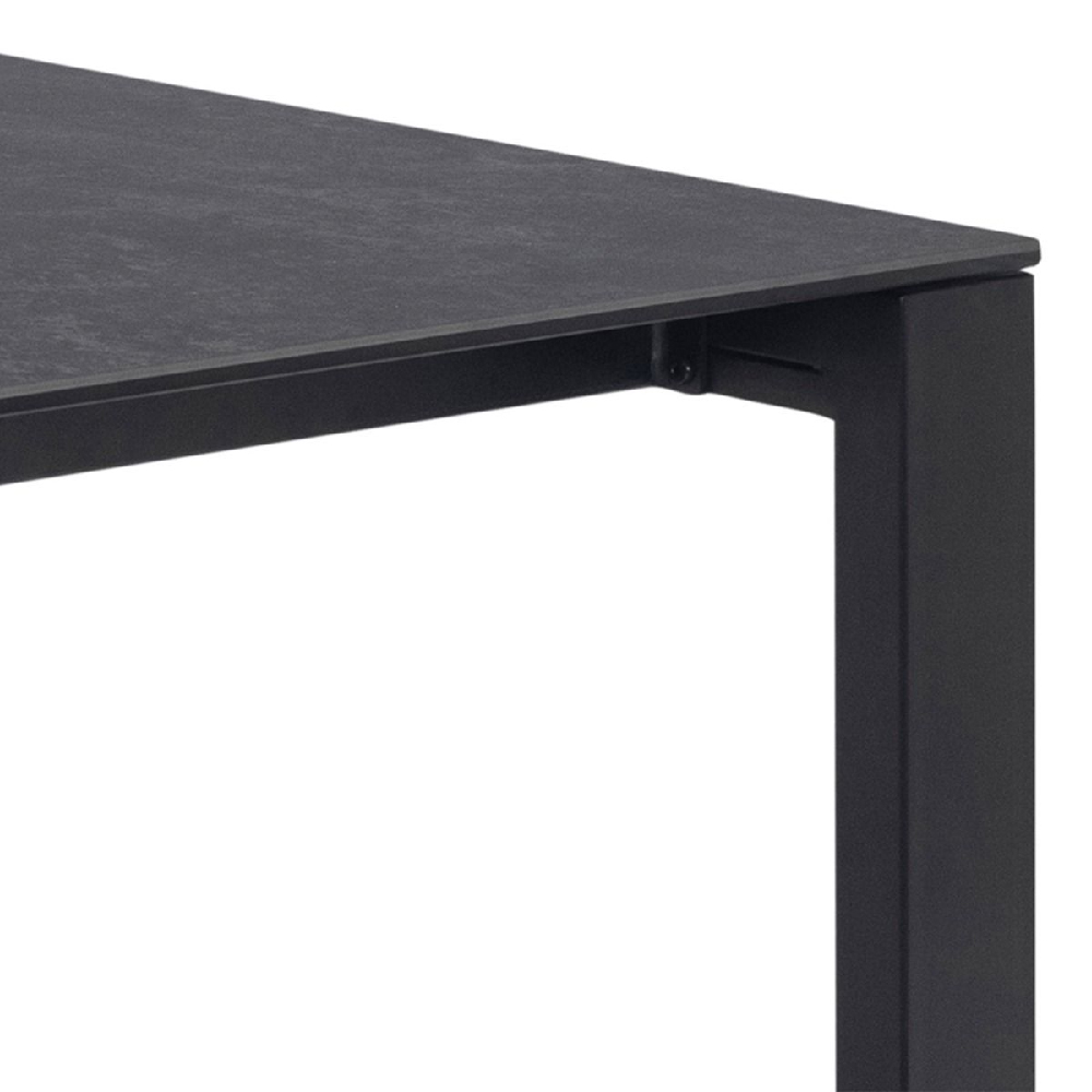 Brockport Ceramic Glass Dining Table Rectangular In Black