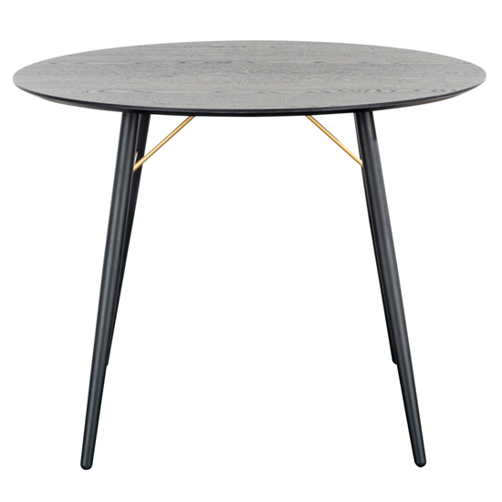 Brogan Round Wooden Dining Table In Black And Copper Furniture in Fashion