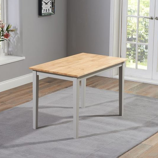 Ankila 115cm Wooden Dining Table With 4 Chairs In Oak And Grey_2