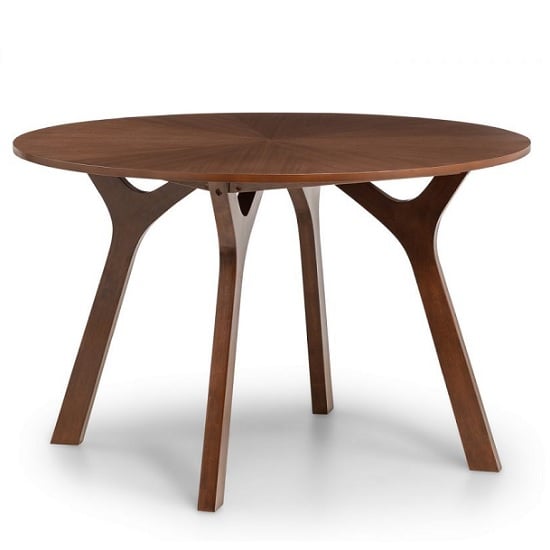 Hafsa Wooden Dining Table Round In Walnut