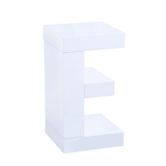 Elettra Contemporary Lamp Table In High Gloss White_1