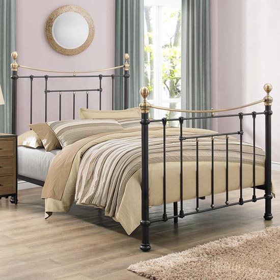 Read more about Bronte steel king size bed in black