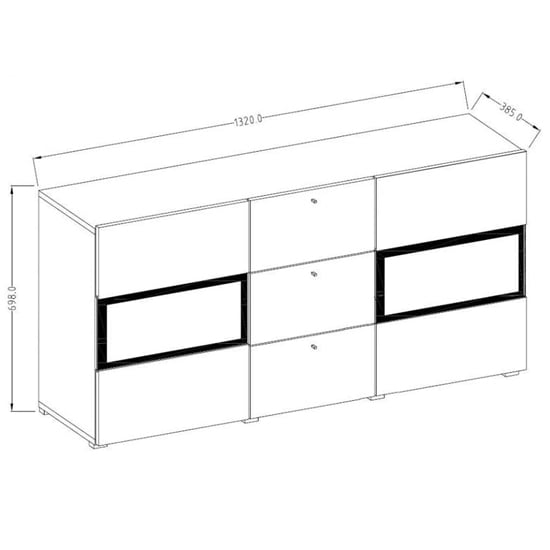 Bronx Sideboard 2 Doors 3 Drawer In Concrete Grey With LED Furniture