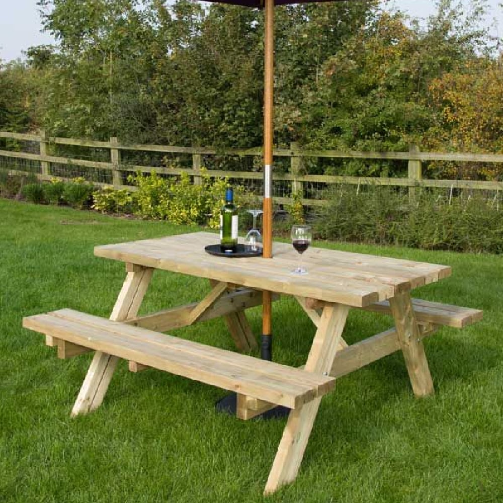 Product photograph of Bronx Wooden Picnic Table In Natural from Furniture in Fashion