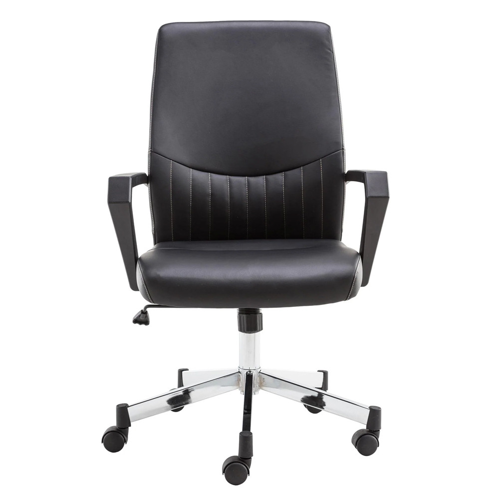 Brook Faux Leather Home And Office Chair In Black