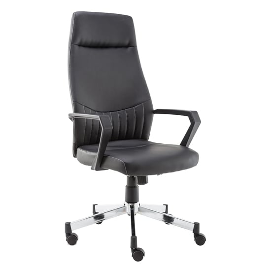 Product photograph of Brook High Back Faux Leather Home And Office Chair In Black from Furniture in Fashion