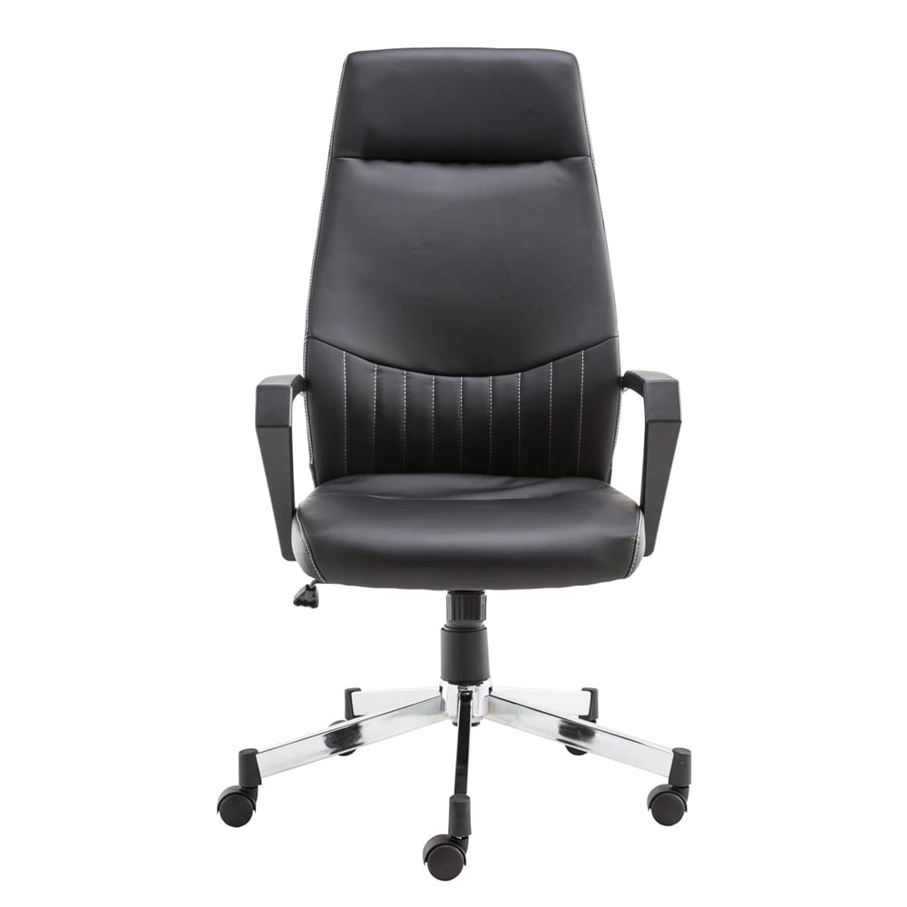 Brook High Back Faux Leather Home And Office Chair In Black