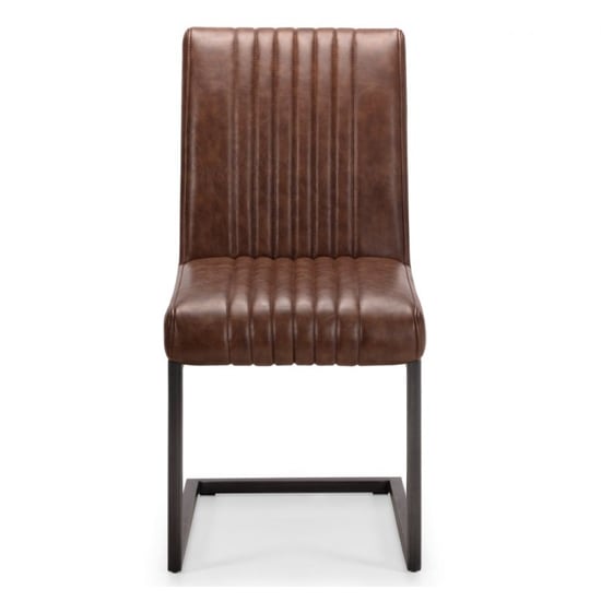 Barras Antique Brown Leather Dining Chair In Pair_2
