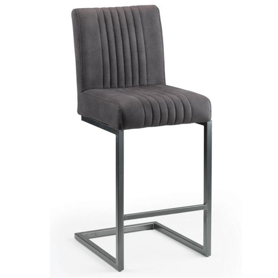 Barras Charcoal Grey Faux Leather Bar Stools In Pair_2