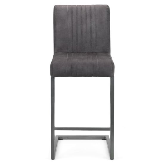 Barras Faux Leather Bar Stool In Charcoal Grey_2