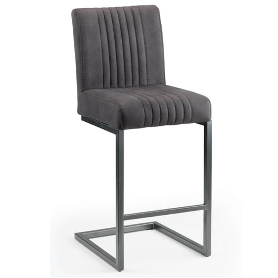 Barras Faux Leather Bar Stool In Charcoal Grey_1
