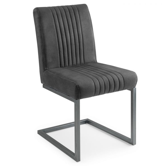 Product photograph of Barras Faux Leather Dining Chair In Charcoal Grey from Furniture in Fashion