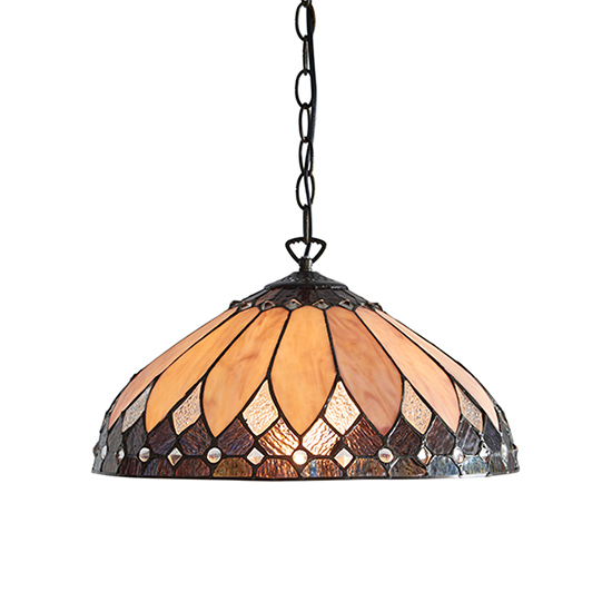 Brooklyn Medium Tiffany Glass Pendant Light In Dark Bronze
