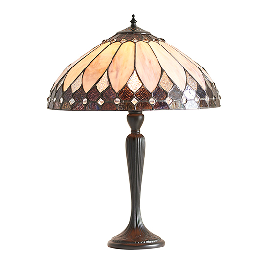 Brooklyn Medium Tiffany Glass Table Lamp In Dark Bronze