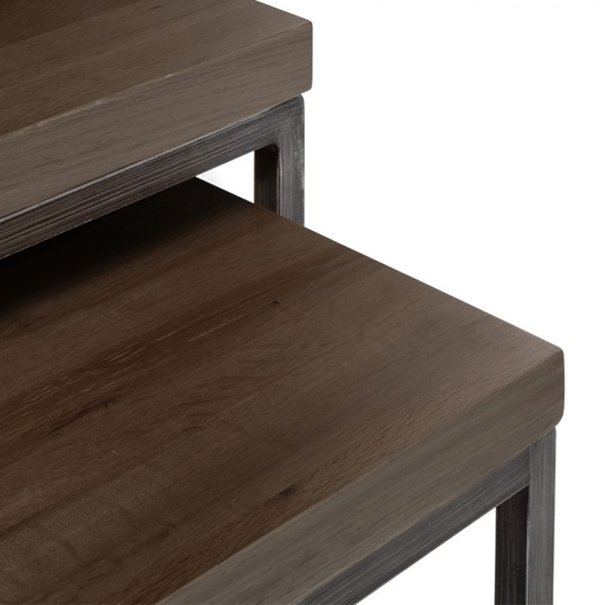 Barras Wooden Nesting Coffee Tables In Dark Oak | Furniture in Fashion