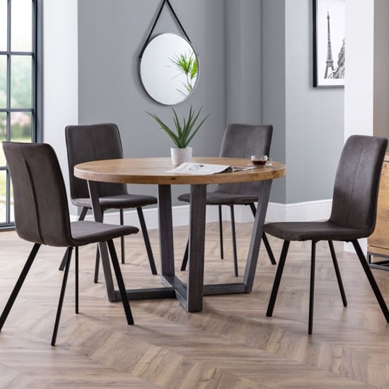 Barras Round Wooden Dining Table In Oak_3