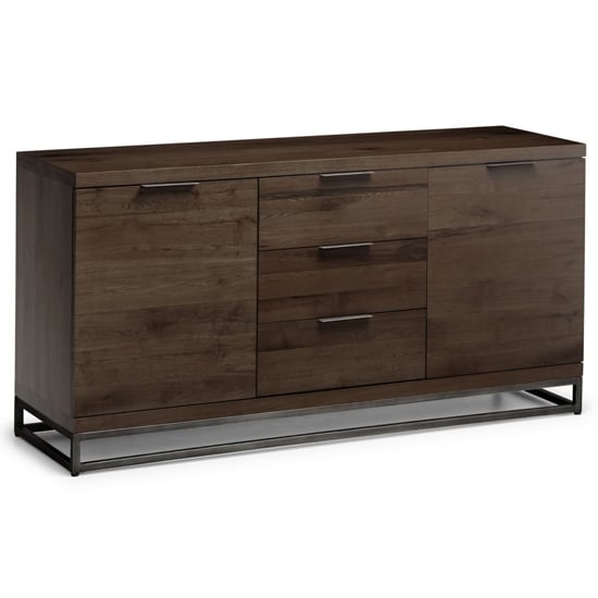 Barras Wooden Sideboard With 2 Doors 3 Drawers In Dark Oak